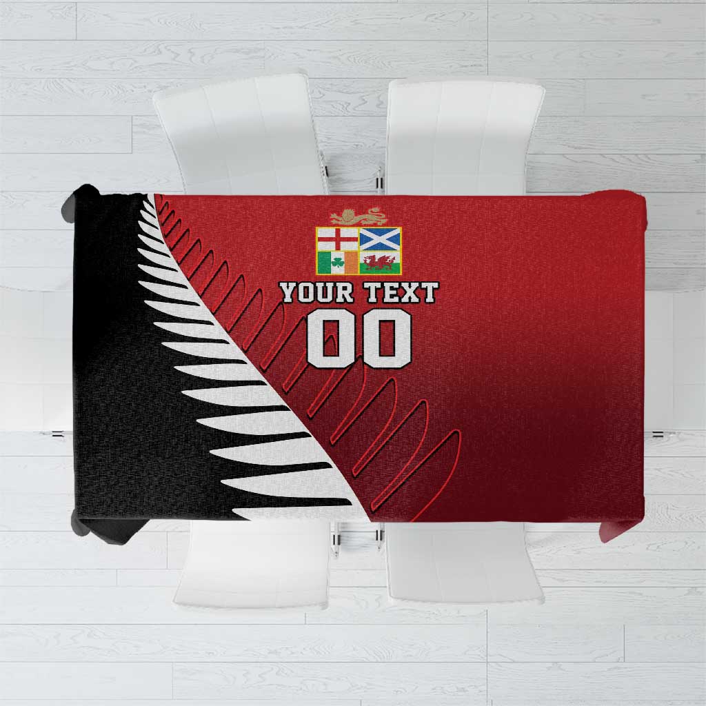 Custom British Lions New Zealand Tablecloth Half Black Fern