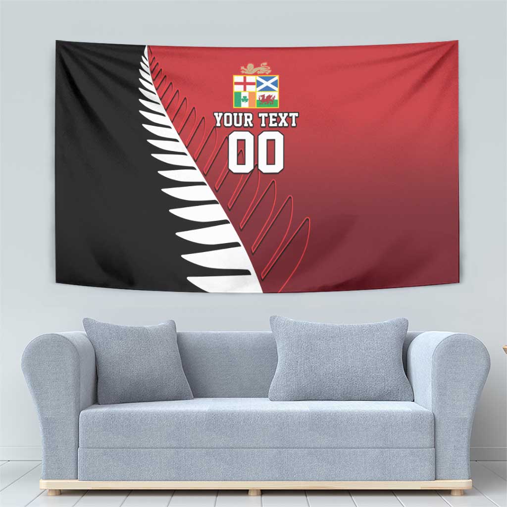 Custom British Lions New Zealand Tapestry Half Black Fern