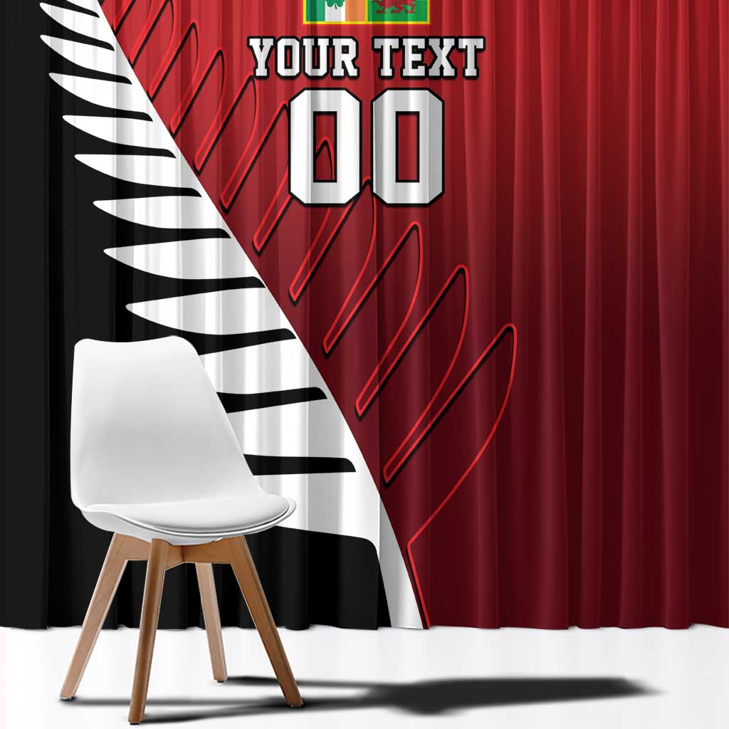 Custom British Lions New Zealand Window Curtain Half Black Fern LT9 - Polynesian Pride