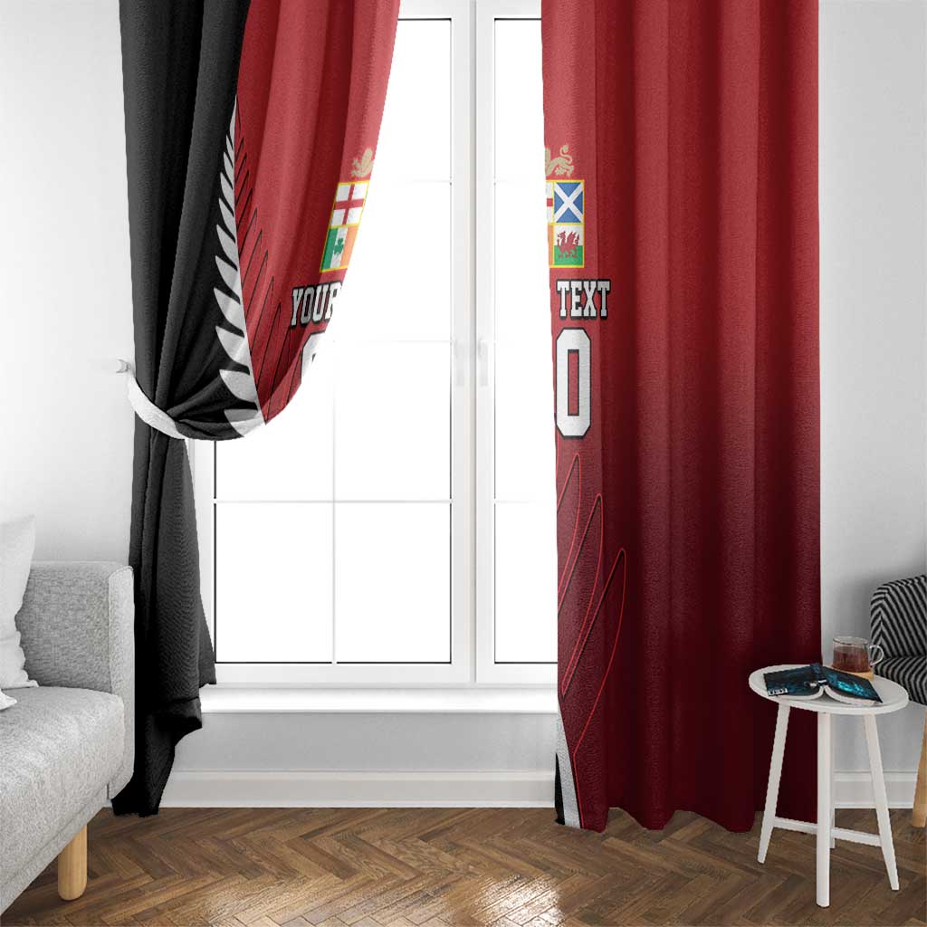 Custom British Lions New Zealand Window Curtain Half Black Fern LT9 - Polynesian Pride