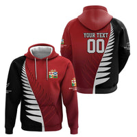 Custom British Lions New Zealand Zip Hoodie Half Black Fern LT9 - Polynesian Pride