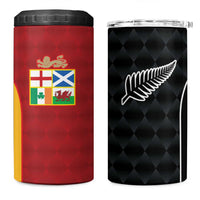 Custom British Lions New Zealand 4 in 1 Can Cooler Tumbler Sporty Style LT9 One Size: 16 oz Black - Polynesian Pride
