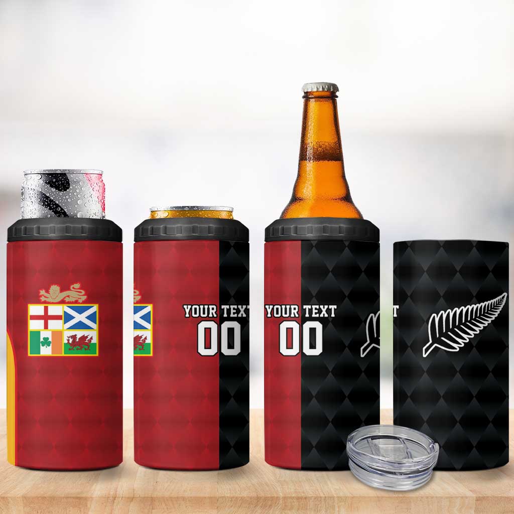 Custom British Lions New Zealand 4 in 1 Can Cooler Tumbler Sporty Style LT9 - Polynesian Pride