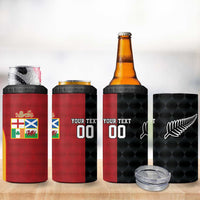 Custom British Lions New Zealand 4 in 1 Can Cooler Tumbler Sporty Style LT9 - Polynesian Pride