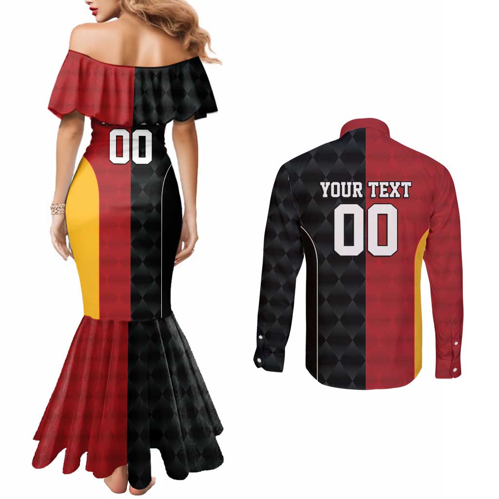 Custom British Lions New Zealand Couples Matching Mermaid Dress and Long Sleeve Button Shirt Sporty Style