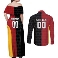 Custom British Lions New Zealand Couples Matching Off Shoulder Maxi Dress and Long Sleeve Button Shirt Sporty Style