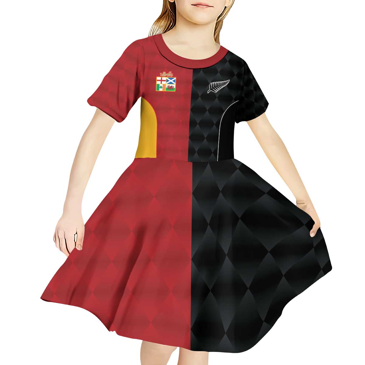 Custom British Lions New Zealand Kid Short Sleeve Dress Sporty Style