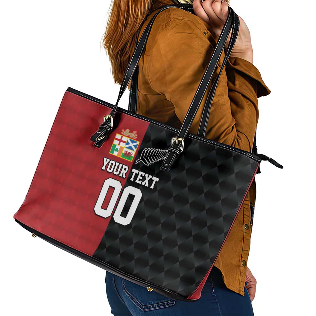 Custom British Lions New Zealand Leather Tote Bag Sporty Style