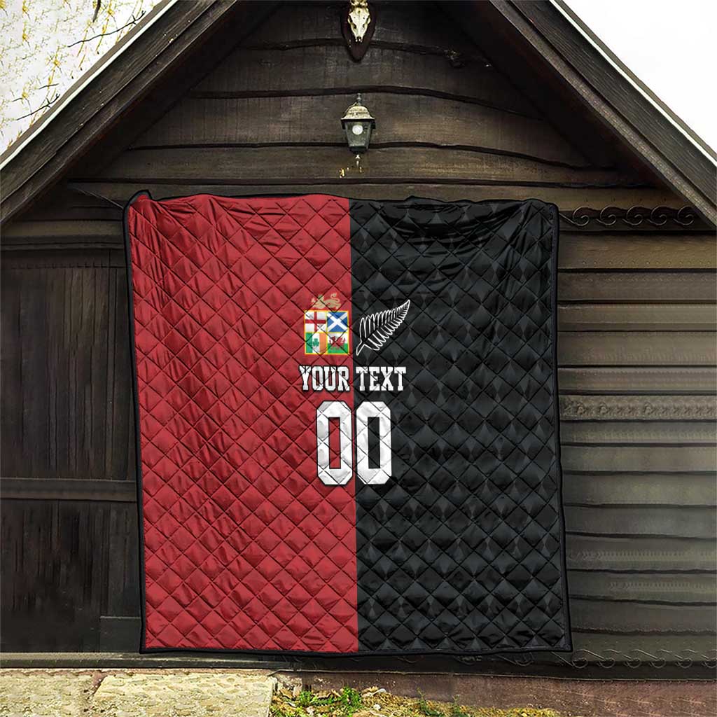 Custom British Lions New Zealand Quilt Sporty Style