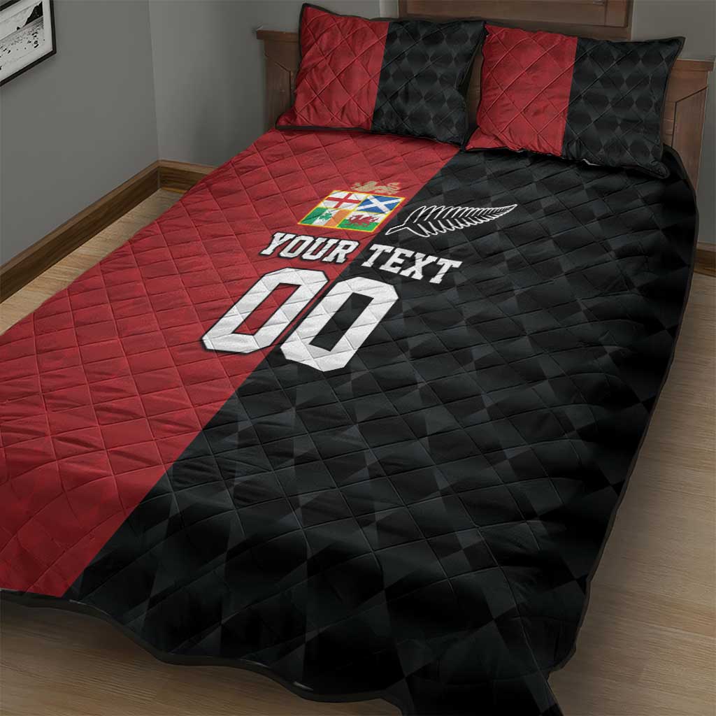 Custom British Lions New Zealand Quilt Bed Set Sporty Style