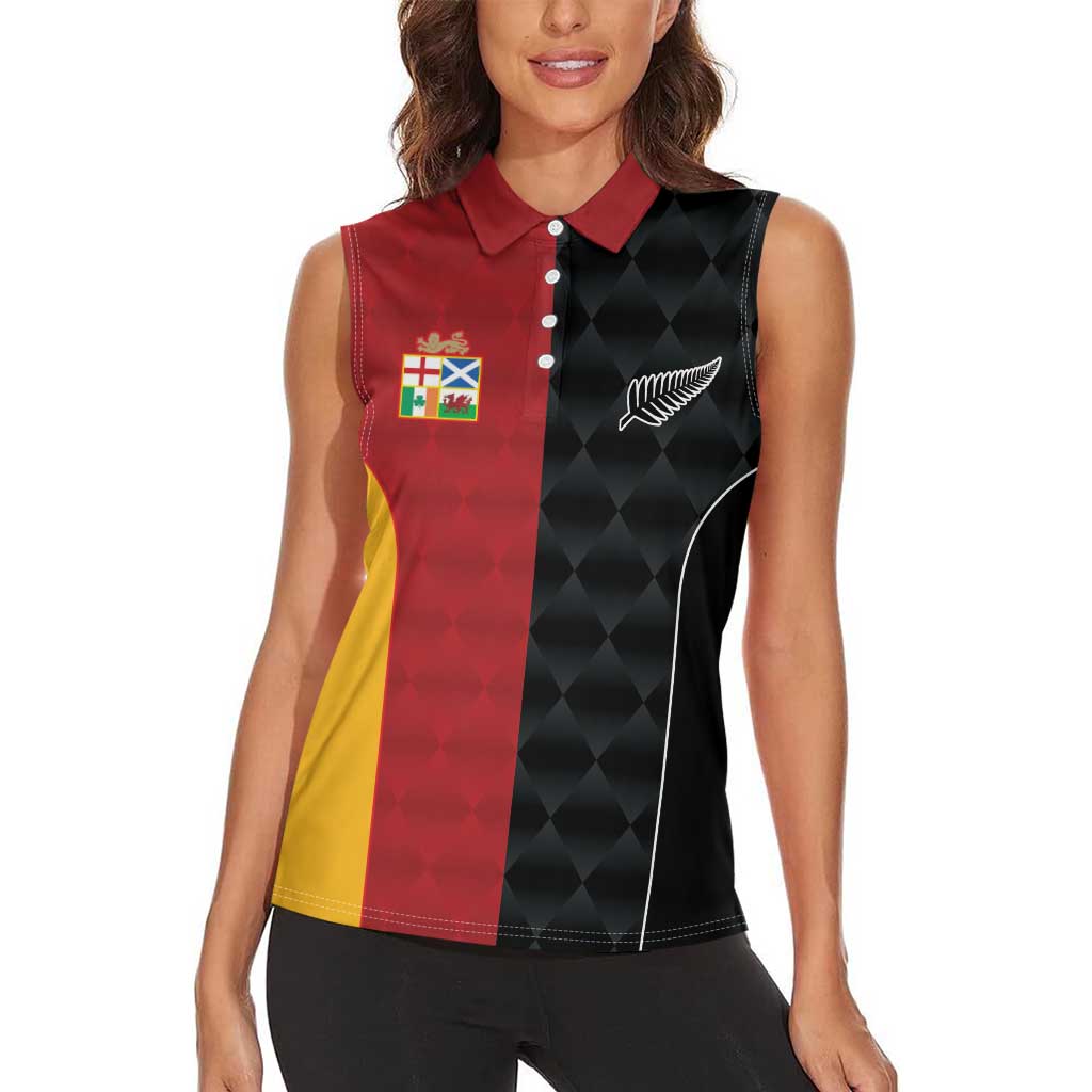 Custom British Lions New Zealand Women Sleeveless Polo Shirt Sporty Style