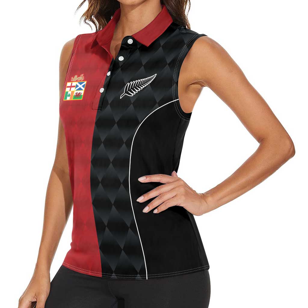 Custom British Lions New Zealand Women Sleeveless Polo Shirt Sporty Style