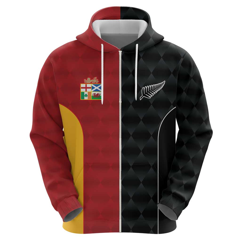 Custom British Lions New Zealand Zip Hoodie Sporty Style LT9 - Polynesian Pride