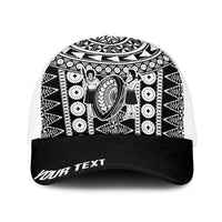 Fiji Personalized Rugby National Heritage Baseball Net Cap Black Traditional Masi Inspired