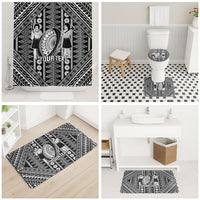 Fiji Custom Rugby National Heritage Bathroom Set Black Traditional Masi Inspired