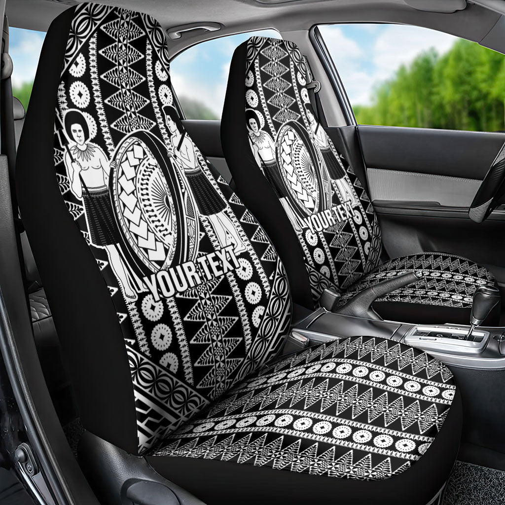 Fiji Custom Rugby National Heritage Car Seat Cover Black Traditional Masi Inspired