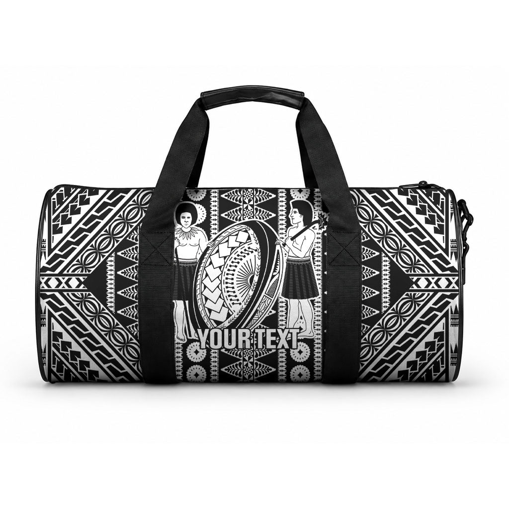 Fiji Custom Rugby National Heritage Duffle Bag Black Traditional Masi Inspired