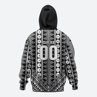 Fiji Custom Rugby National Heritage Hoodie Black Traditional Masi Inspired