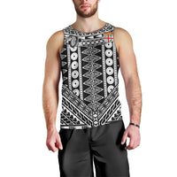 Fiji Custom Rugby National Heritage Men Tank Top Black Traditional Masi Inspired