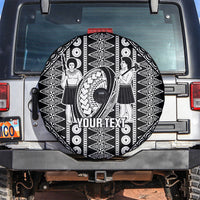 Fiji Custom Rugby National Heritage Spare Tire Cover Black Traditional Masi Inspired