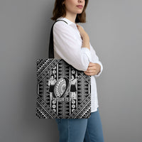 Fiji Custom Rugby National Heritage Tote Bag Black Traditional Masi Inspired