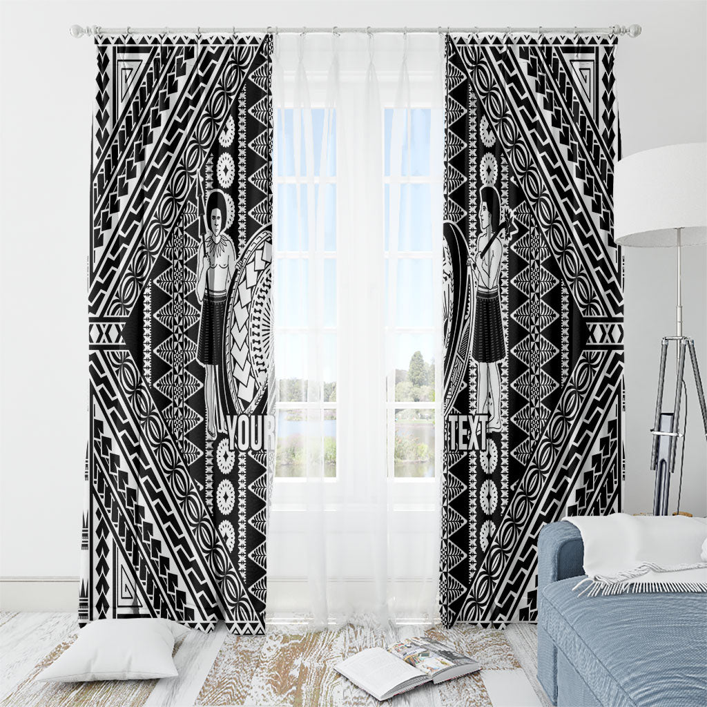 Fiji Custom Rugby National Heritage Window Curtain Black Traditional Masi Inspired