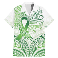 Its Okay Green Ribbon Personalised Family Matching Mermaid Dress and Hawaiian Shirt Polynesian Depression Awareness
