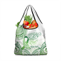 Its Okay Green Ribbon Personalised Grocery Bag Polynesian Depression Awareness