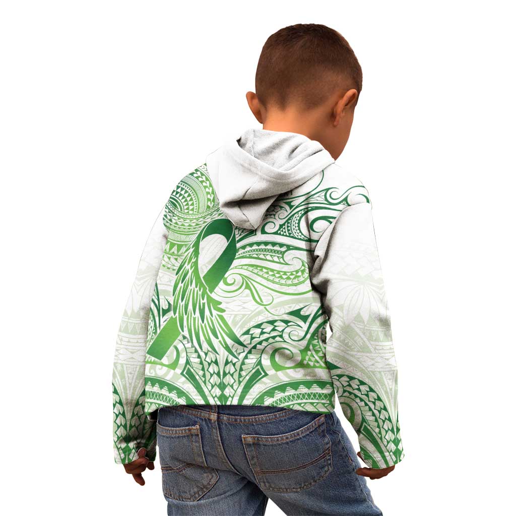Its Okay Green Ribbon Personalised Kid Hoodie Polynesian Depression Awareness