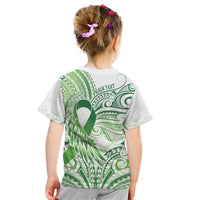 Its Okay Green Ribbon Personalised Kid T Shirt Polynesian Depression Awareness