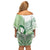 Its Okay Green Ribbon Personalised Off Shoulder Short Dress Polynesian Depression Awareness