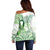 Its Okay Green Ribbon Personalised Off Shoulder Sweater Polynesian Depression Awareness