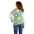 Its Okay Green Ribbon Personalised Off Shoulder Sweater Polynesian Depression Awareness