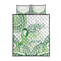 Its Okay Green Ribbon Personalised Quilt Bed Set Polynesian Depression Awareness