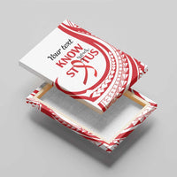 Know Your Status Red Ribbon Personalised Canvas Wall Art Polynesian AIDS Awareness
