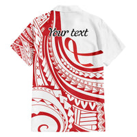 Know Your Status Red Ribbon Personalised Family Matching Puletasi and Hawaiian Shirt Polynesian AIDS Awareness