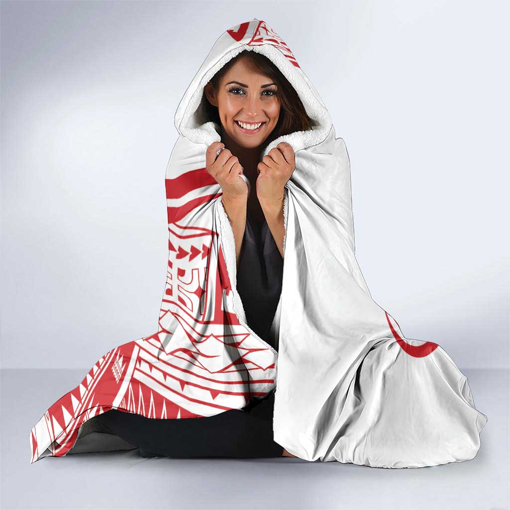 Know Your Status Red Ribbon Personalised Hooded Blanket Polynesian AIDS Awareness