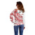 Know Your Status Red Ribbon Personalised Off Shoulder Sweater Polynesian AIDS Awareness