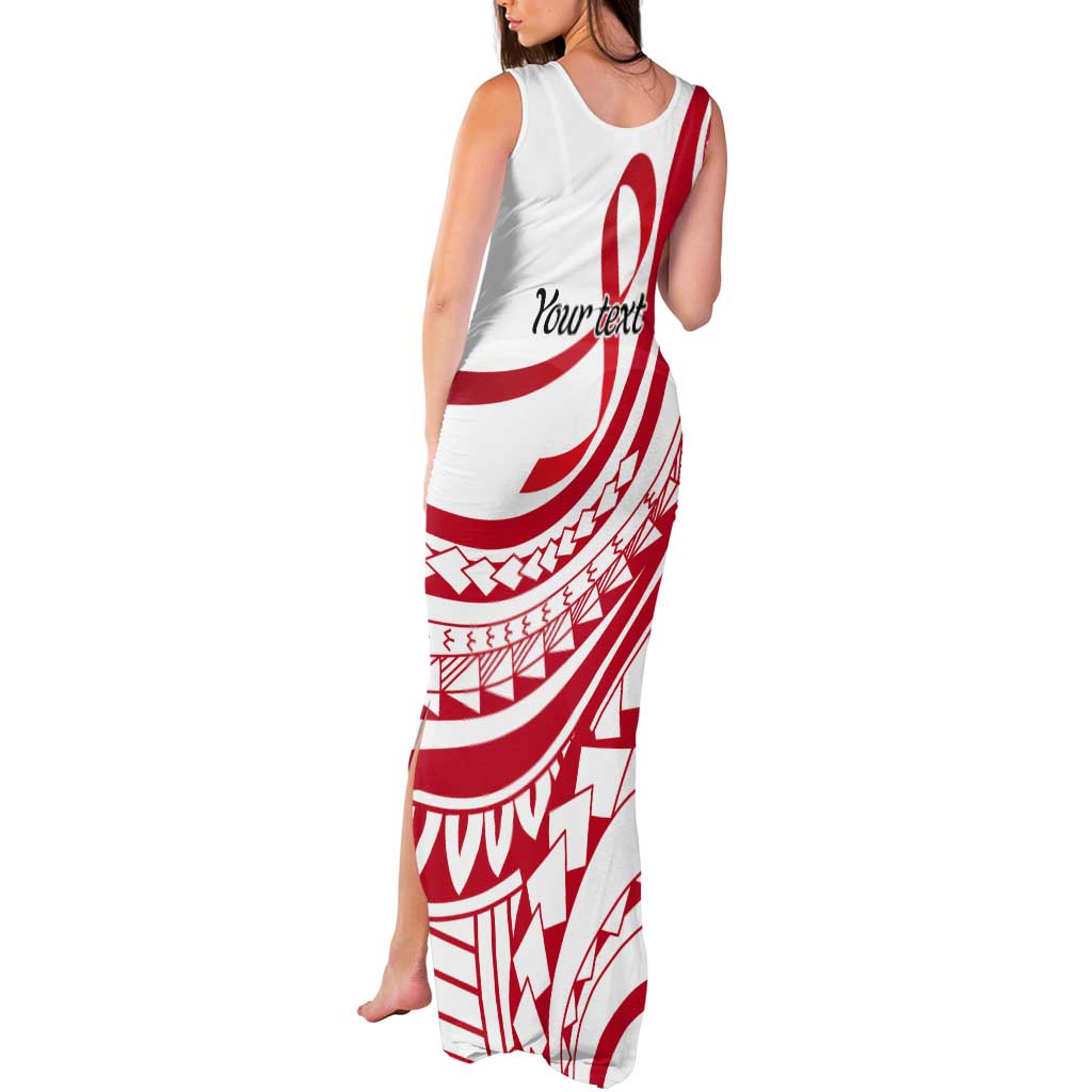 Know Your Status Red Ribbon Personalised Tank Maxi Dress Polynesian AIDS Awareness