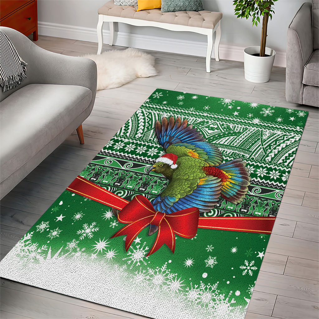New Zealand Kea Bird Christmas Area Rug Maori Inspired Knitted Patterns LT9 - Polynesian Pride