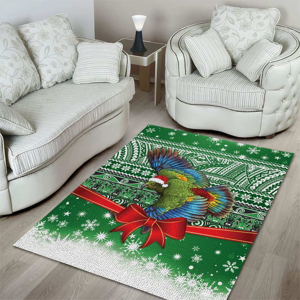 New Zealand Kea Bird Christmas Area Rug Maori Inspired Knitted Patterns LT9 - Polynesian Pride