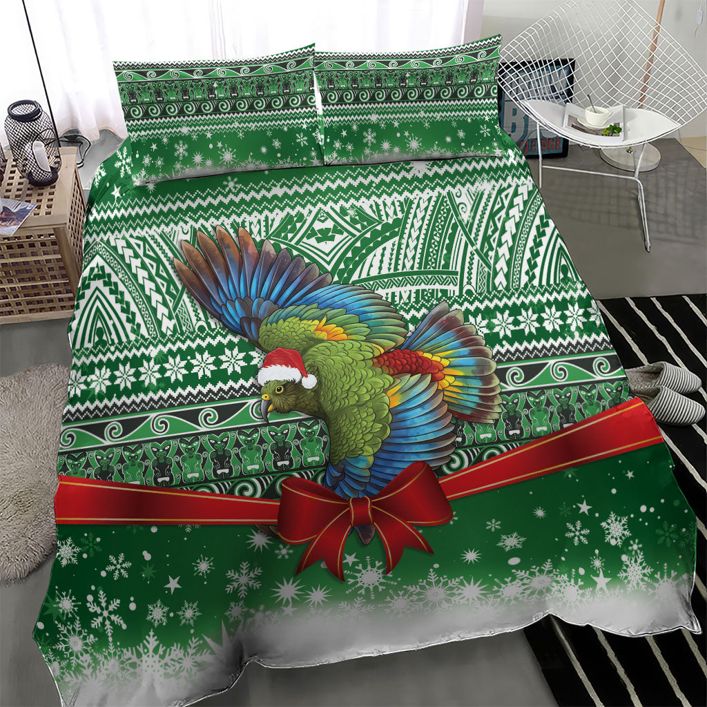 New Zealand Kea Bird Christmas Bedding Set Maori Inspired Knitted Patterns LT9 - Polynesian Pride