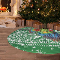New Zealand Kea Bird Christmas Tree Skirt Maori Inspired Knitted Patterns LT9 - Polynesian Pride