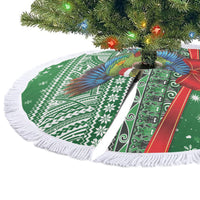 New Zealand Kea Bird Christmas Tree Skirt Maori Inspired Knitted Patterns LT9 - Polynesian Pride