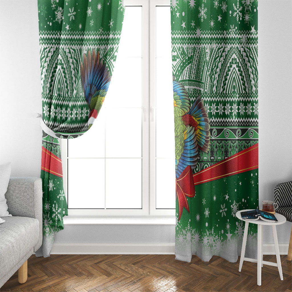New Zealand Kea Bird Christmas Window Curtain Maori Inspired Knitted Patterns LT9 - Polynesian Pride