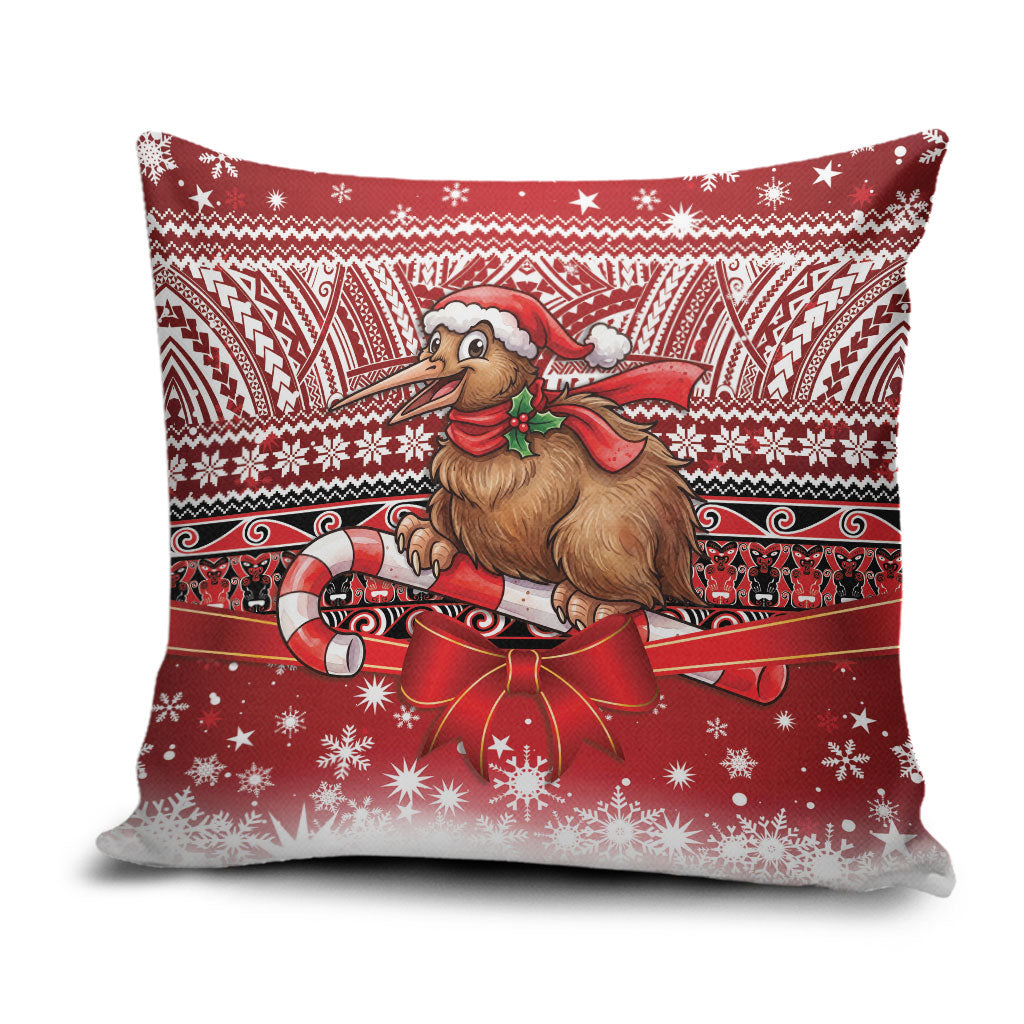 New Zealand Kiwi Bird Christmas Pillow Cover Maori Inspired Knitted Patterns LT9 Red - Polynesian Pride