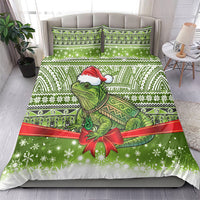 New Zealand Tuatara Christmas Bedding Set Maori Inspired Knitted Patterns LT9 - Polynesian Pride