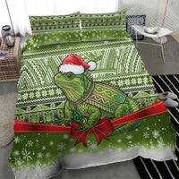 New Zealand Tuatara Christmas Bedding Set Maori Inspired Knitted Patterns LT9 - Polynesian Pride