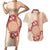 Bula Fiji Tagimoucia Flower Masi Tapa Tribal Couples Matching Short Sleeve Bodycon Dress and Hawaiian Shirt Beige Color LT9 Beige - Polynesian Pride