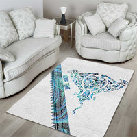 Kahui Whetu Paua shell Kowhaiwhai Taniko Personalised Area Rug Manta Ray Shark-Turtle Maori Tribal Style